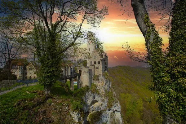 stock image Romantic castle of Liechtenstein in Schwarzwald, Germany