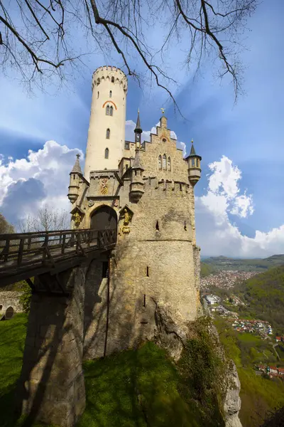 Castelo Romântico Liechtenstein Schwarzwald Alemanha Imagens De Bancos De Imagens Sem Royalties