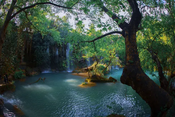 Beautiful Waterfalls Emerald Water Deep Green Forest Kursunlu Natural Park Royalty Free Stock Photos