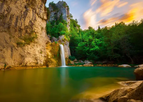 Iiica Waterfall Kure Mountains National Park Turkey Fotos De Bancos De Imagens