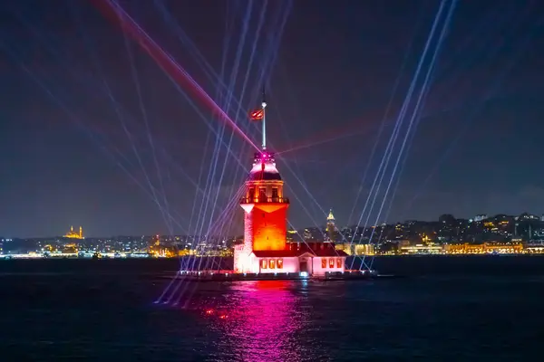 stock image New Maiden's Tower and night photos