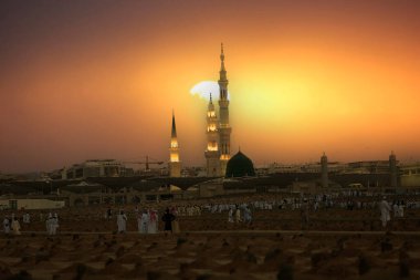 Al Madinah Al Munawwarah Islamic holy place in Saudi Arabia clipart