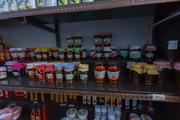 Sirince Mahallesi 'nde bir sürü turist var. İzmir, Türkiye 