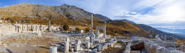 stock image Sagalassos Ancient City. View of the surviving ruins of the Roman building in the ancient city of Sagalassos in Turkey's Burdur province.