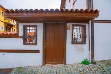 Eskisehir 'deki eski renkli Odunpazari evleri.