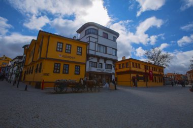 Eskisehir 'deki eski renkli Odunpazari evleri.