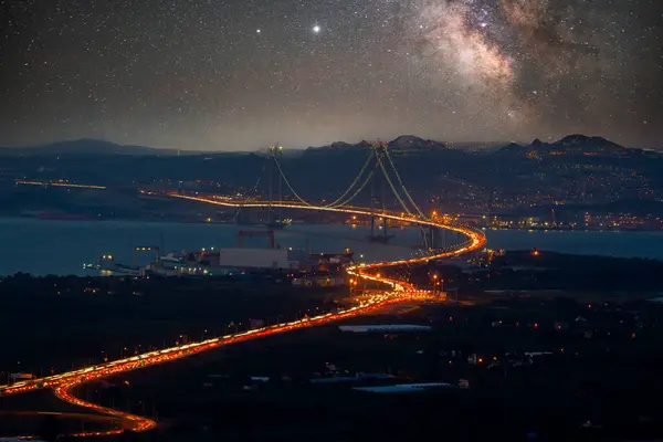 stock image Osmangazi Bridge (Izmit Bay Bridge). IZMIT, KOCAELI, TURKEY