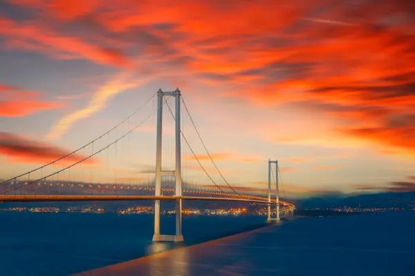 stock image Osmangazi Bridge (Izmit Bay Bridge). IZMIT, KOCAELI, TURKEY