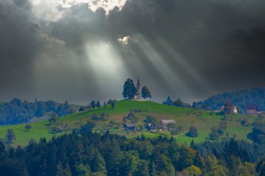  Landscape with the church of Sveti Tomaz clipart