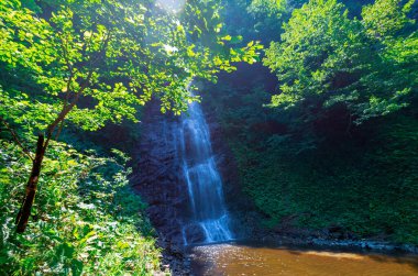 Türkiye 'nin Rize kenti yakınlarındaki katran şelalesi görüntüsü.