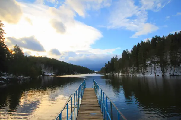 stock image Bozcaarmut Dam Reservoir is located in Bozcaarmut Village of Pazaryeri district in Bilecik.