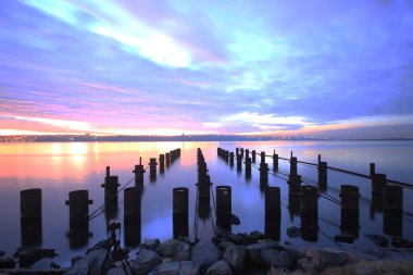 İstanbul, Kucukcekmece Gölü 'nde gün batımı