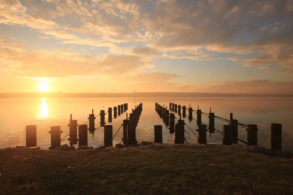 stock image Sunset at Kucukcekmece Lake, Istanbul