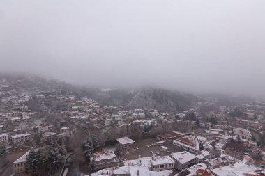 Historical houses in Gynk, photographed from the air clipart