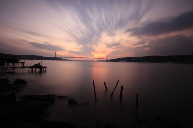 İstanbul Marmara Denizi ve Boğaz Köprüsü uzun pozlama tekniğiyle fotoğraflandı