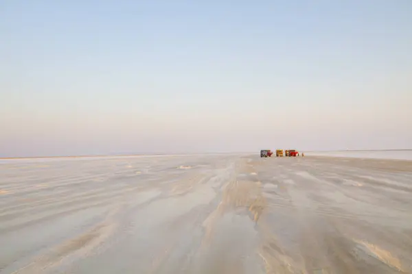 stock image Salt Lake is a salt lake located in the Central Anatolia Region of Turkey, where the borders of Ankara, Konya and Aksaray provinces intersect. 40% of Turkey's salt needs are provided by this lake.