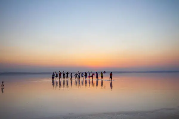 stock image Salt Lake is a salt lake located in the Central Anatolia Region of Turkey, where the borders of Ankara, Konya and Aksaray provinces intersect. 40% of Turkey's salt needs are provided by this lake.