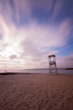 Lifeguard towers taken on different beaches. clipart