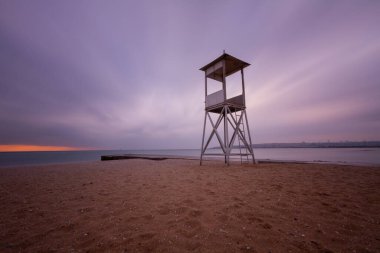 Lifeguard towers taken on different beaches. clipart