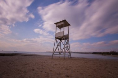 Lifeguard towers taken on different beaches. clipart