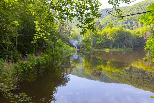 stock image The Big Bottomless Lake, located in the Tevikiye district of Yalova, is approximately 10 km away from the town center.