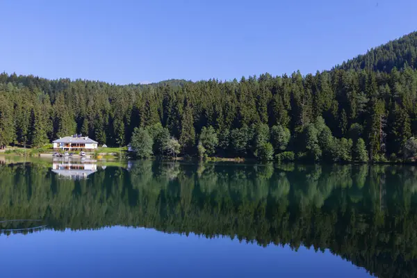 stock image Karagol is a landslide dam lake located 25-27 kilometers away from Borcka district of Artvin.