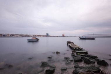 Haydarpaa Train Station was built between 1906 and 1908 as the starting station of the Istanbul-Baghdad Railway line and opened in 1908. clipart