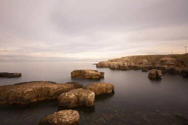 Kandira Barganl Bay Kocaeli. It is one of the wonders of the Black Sea, which sometimes becomes rough, on the Kandra shores.