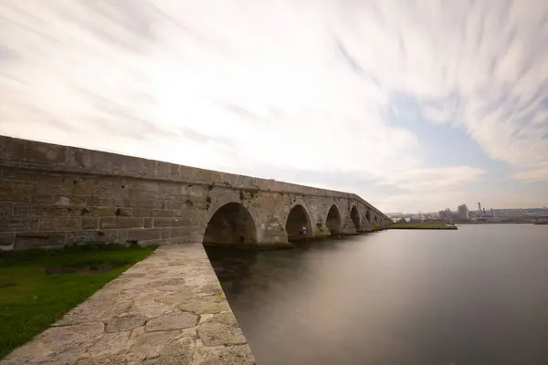 stock image Buyukcekmece Mimar Sinan Bridge and Lake