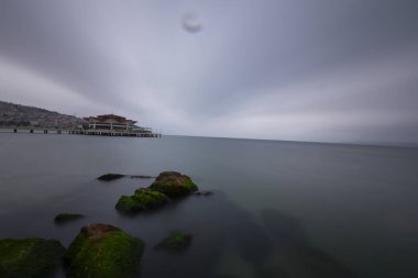 Buyukcekmece albatros plajı, uzun pozlama tekniğiyle fotoğraflandı.