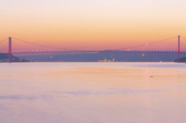 İstanbul 'da güzel bir gün batımı ve manzara