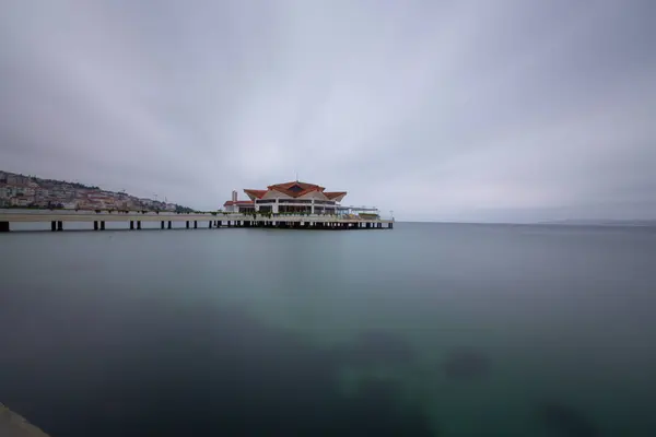 stock image Buyukcekmece albatross beach, photographed with long exposure technique