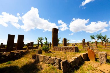 Ahlat Seljuk Cemetery, located in the Ahlat district of Bitlis, is the world's largest Turkish-Islamic cemetery from the Middle Ages. clipart