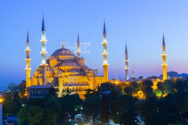 Sultan Ahmet Mosque or Sultanahmet Mosque was built by the architect Sedefkar Mehmed Aa on the historical peninsula in Istanbul by the Ottoman Sultan Ahmed I between 1609-1617. clipart