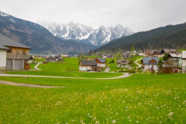 Gosau is a much-loved alpine village and is famous for its famous lake. clipart