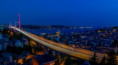 ISTANBUL 15 JULY MARTYRS BRIDGE AERIAL VIEW clipart