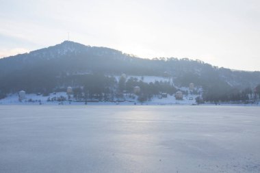 Cubuklu Lake is a touristic lake formed by a landslide in the Gynk district of Bolu province. clipart