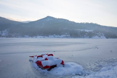 Cubuklu Lake is a touristic lake formed by a landslide in the Gynk district of Bolu province. clipart