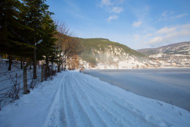 Cubuklu Lake is a touristic lake formed by a landslide in the Gynk district of Bolu province. clipart