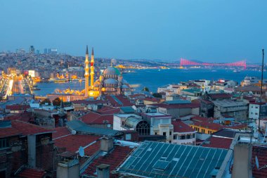 İstanbul 'un tarihi yerleri ve Marmara Denizi' nin havadan görünüşü