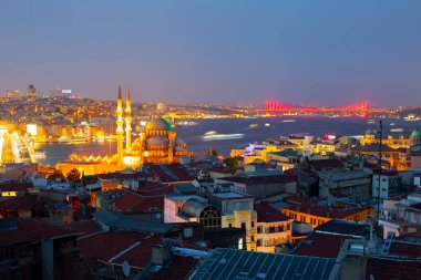 İstanbul 'un tarihi yerleri ve Marmara Denizi' nin havadan görünüşü