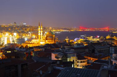 İstanbul 'un tarihi yerleri ve Marmara Denizi' nin havadan görünüşü