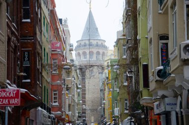Karlı bir günde Galata Kulesi, İstanbul