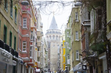 Karlı bir günde Galata Kulesi, İstanbul
