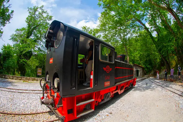 Pilio, Yunanistan 'daki Milies köyündeki güzel eski tren istasyonu.