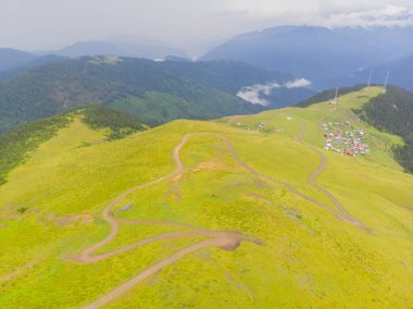 Kackar dağlarının ve yaylaların havadan görünüşü
