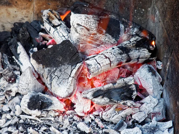 Fireplace Ember Fire Ashes — Stock Photo, Image