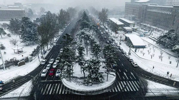 Китайский Город Чанчунь Снегу Стоковое Фото