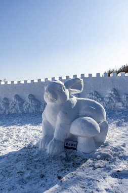 Snow Sculptures - Winter Scenery of Jingyuetan National Forest Park, Changchun, China
