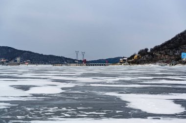 Winter scenery in Songhua Lake Scenic Area, Jilin City, Jilin Province, China